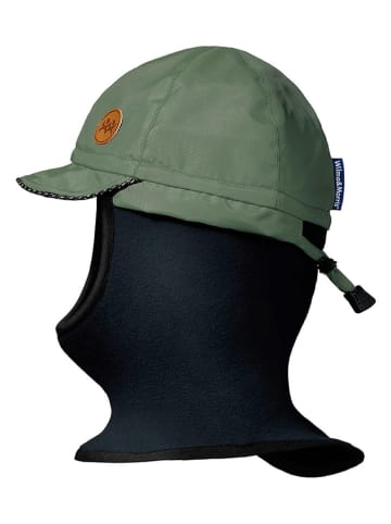 Wilma & Morris Cap mit Loop-Schal in Grün/ Schwarz