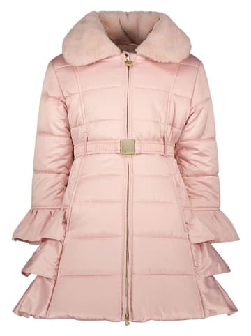 Le Chic Doorgestikte mantel "Bouquet" lichtroze