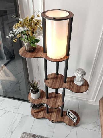 Opviq Staande lamp lichtbruin/zwart