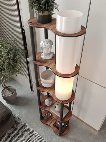 Opviq Lampa stojąca w kolorze czarno-jasnobrązowym - wys. 140 cm