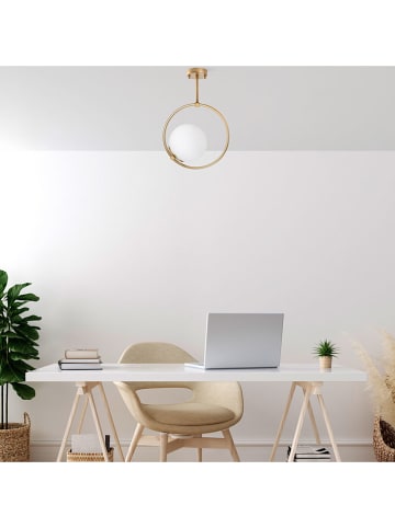 Opviq Plafonnière goudkleurig/wit - (B)26 x (H)39 cm