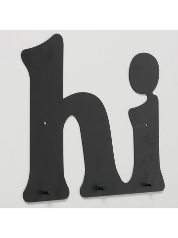 Boltze Kapstokhaken "Hi" zwart - (B)38 x (H)30 x (D)2 cm