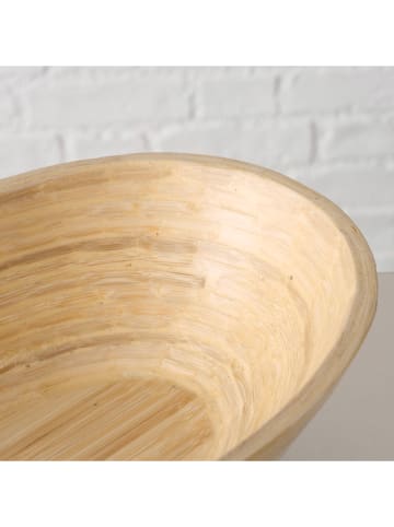 Boltze Decoratieve schalen "Bambo" wit/beige - (B)45 x (H)6,5 x (D)15 cm