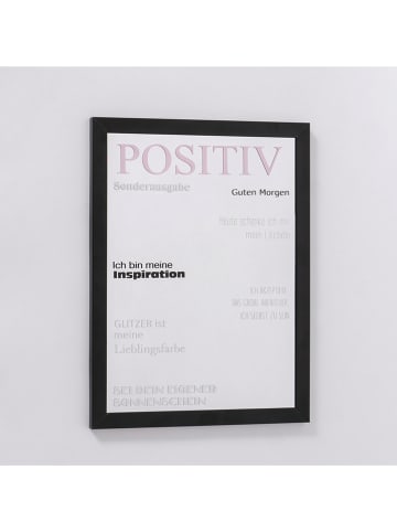 Boltze Spiegel ''Positiv'' in Schwarz - (L)40 x (B)30 cm