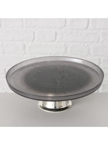 Boltze Taartplateau "Kalis" grijs/zilverkleurig - (H)10 x Ø 28 cm