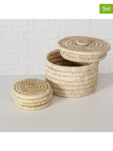 Boltze 5tlg. Set: Untersetzer ''Leah'' in Beige - Ø 15 cm