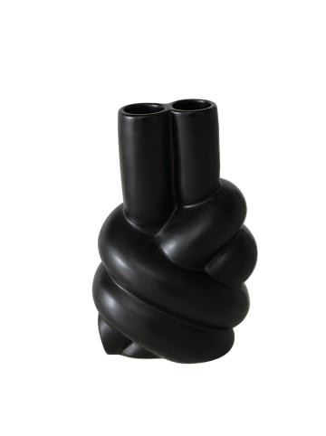 Boltze Vaas "Malko" zwart - (B)13 x (H)20,5 x (D)10 cm