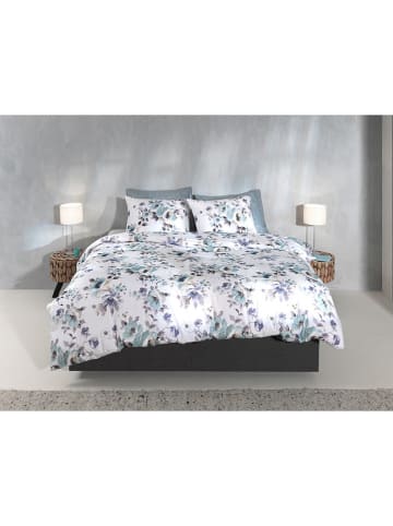 HNL Flanell-Bettwäsche-Set "Celia" in Weiß/ MInt