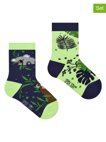 Spox Sox 2er-Set: Socken in Grün/ Schwarz