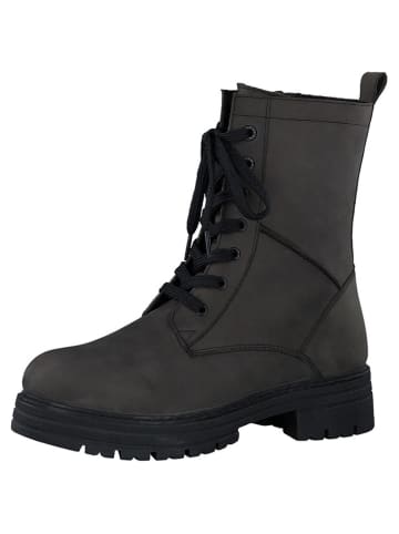 Marco Tozzi Leren boots antraciet