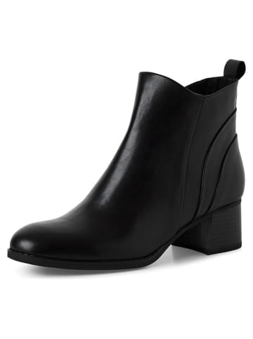 Marco Tozzi Leder-Stiefeletten in Schwarz