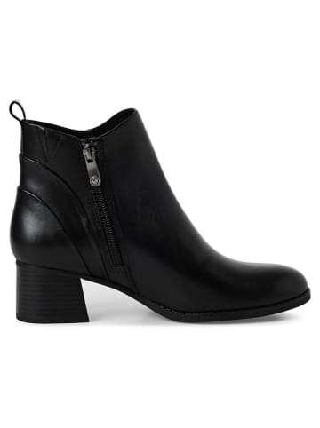 Marco Tozzi Leder-Stiefeletten in Schwarz