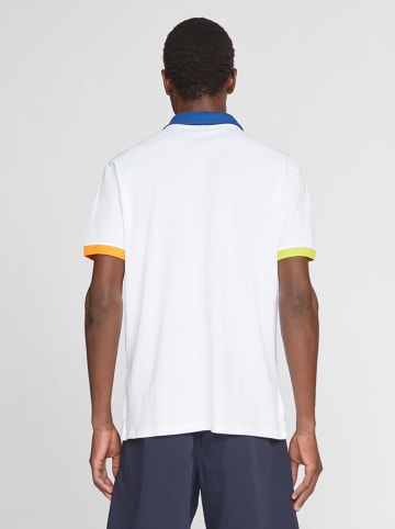 North Sails Poloshirt wit/blauw/mosterdgeel
