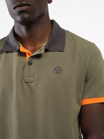 North Sails Koszulka polo w kolorze pomarańczowo-żółto-oliwkowym