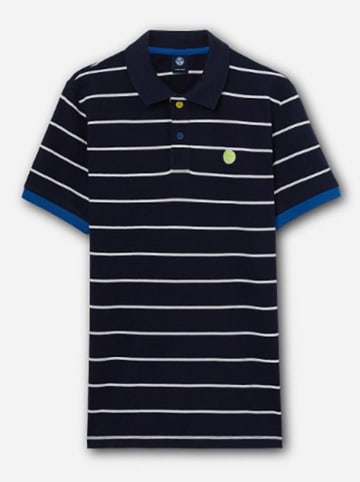 North Sails Poloshirt in Dunkelblau/ Weiß