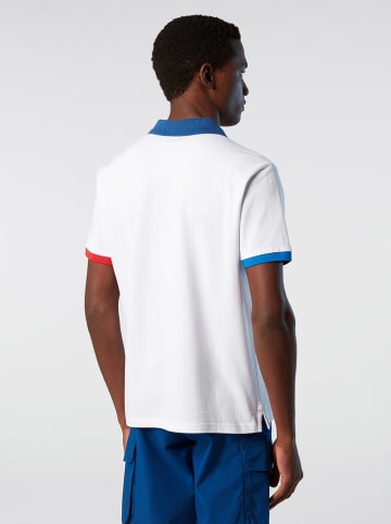 North Sails Poloshirt in Weiß/ Blau