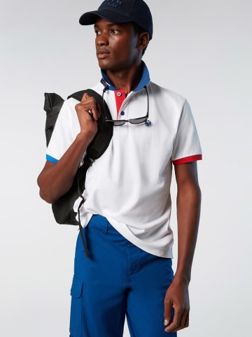 North Sails Poloshirt in Weiß/ Blau