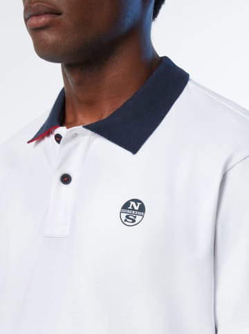 North Sails Poloshirt wit/donkerblauw