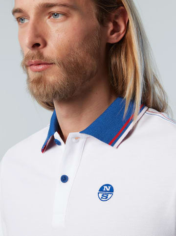 North Sails Poloshirt in Weiß/ Blau