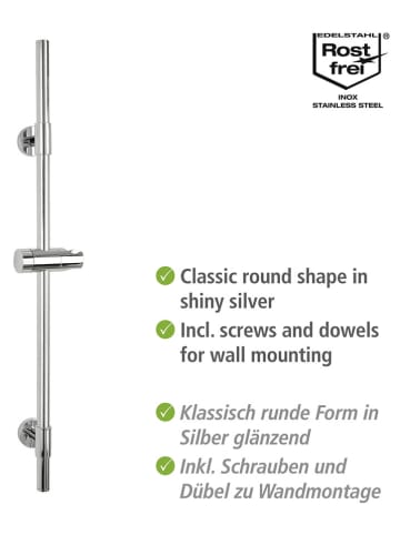 Wenko Duschstange "Basic" in Chrom - (H)66 cm