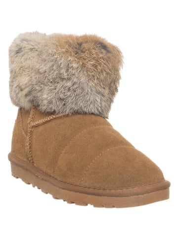 Patrizia Pepe Leder-Winterboots in Hellbraun