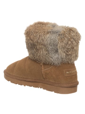 Patrizia Pepe Leren winterboots lichtbruin