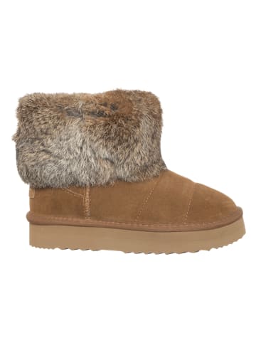 Patrizia Pepe Leren winterboots lichtbruin