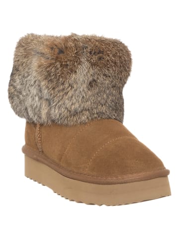 Patrizia Pepe Leren winterboots lichtbruin