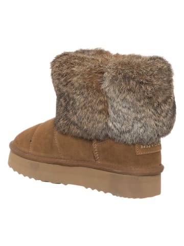 Patrizia Pepe Leren winterboots lichtbruin