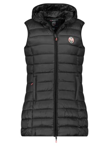 Geographical Norway Doorgestikte bodywarmer "Vatikabadge" zwart