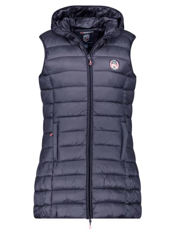 Geographical Norway Doorgestikte bodywarmer "Vatikabadge" donkerblauw