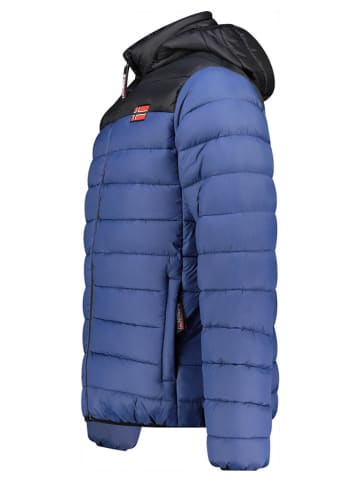 Geographical Norway Kurtka pikowana "Amigoglerc Hood" w kolorze niebiesko-czarnym