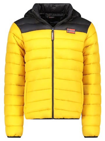 Geographical Norway Kurtka pikowana "Amigoglerc Hood" w kolorze żółto-czarnym