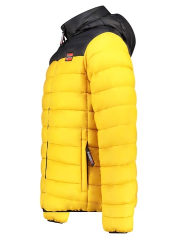 Geographical Norway Kurtka pikowana "Amigoglerc Hood" w kolorze żółto-czarnym