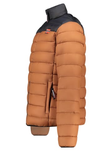 Geographical Norway Kurtka pikowana "Amigoglerc Basic" w kolorze karmelowo-czarnym