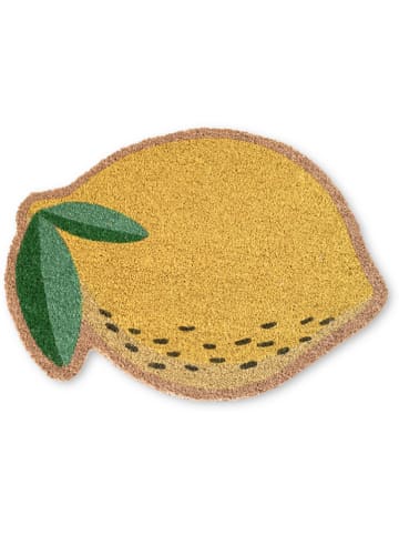 The Wild Hug Wycieraczka "Lemon" w kolorze żółto-zielonym - 65 x 48 cm