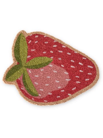 Folkifreckles Deurmat "Strawberry" rood/groen - (L)60 x (B)45 cm