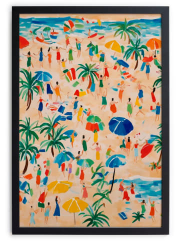 little nice things Druk artystyczny "Beach days" w ramce - 40 x 30 cm