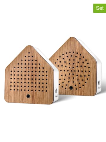 Zwitscherbox 2er-Set: Zirpyboxen in Braun - (B)7 x (H)7,7 x (T)4 cm