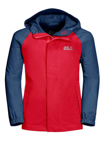Jack Wolfskin Kurtka przeciwdeszczowa "Tucan" w kolorze czerwono-niebieskim