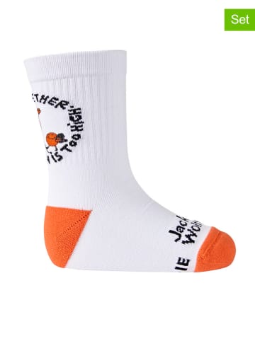 Jack Wolfskin 2-delige set: functionele sokken "Smileyworld" wit