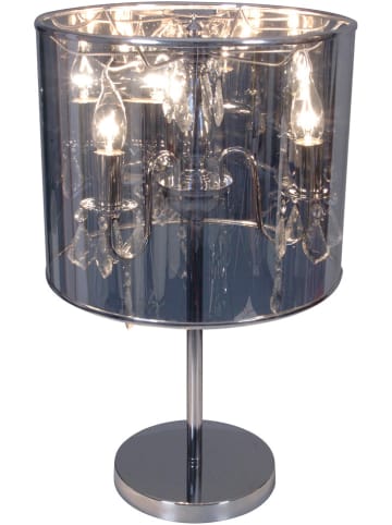 näve Tafellamp "Marella" zilverkleurig/transparant - (H)56 x Ø 33 cm