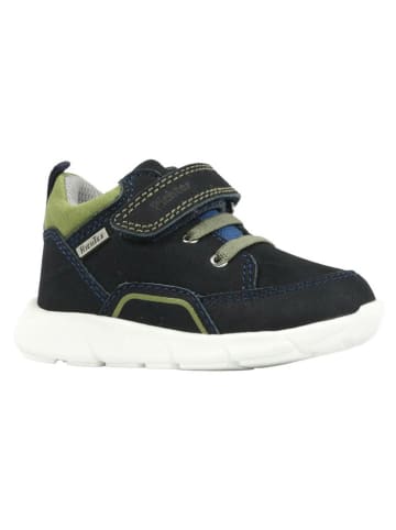 Richter Shoes Leder-Sneakers "Hero" in Dunkelblau/ Grün