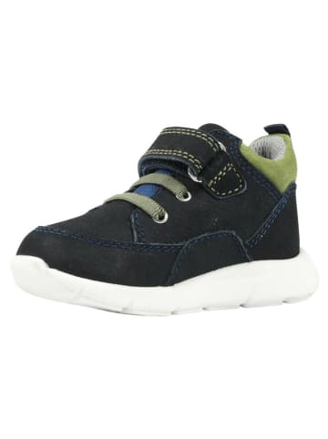 Richter Shoes Leder-Sneakers "Hero" in Dunkelblau/ Grün