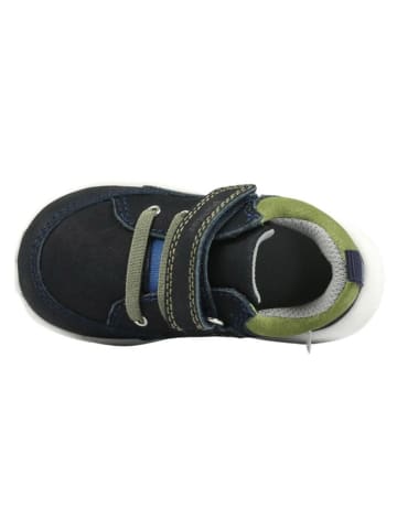 Richter Shoes Leder-Sneakers "Hero" in Dunkelblau/ Grün