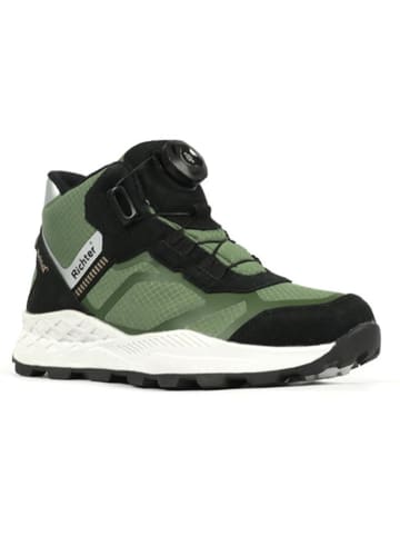 Richter Shoes Buty turystyczne "Venture" w kolorze zielono-czarnym