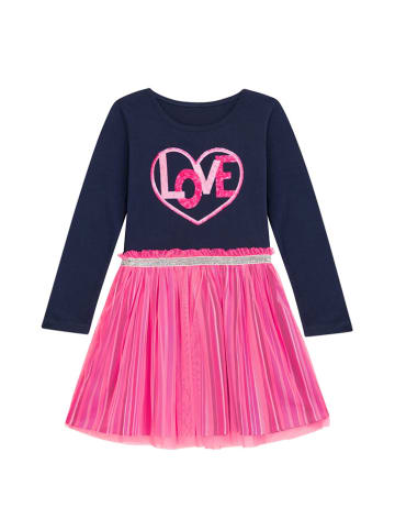 Danamade Jurk "Dolivia" donkerblauw/roze