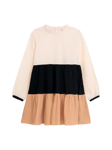 Danamade Kleid "Dtin" in Creme/ Schwarz/ Hellbraun