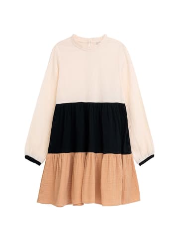 Danamade Kleid "Dtin" in Creme/ Schwarz/ Hellbraun