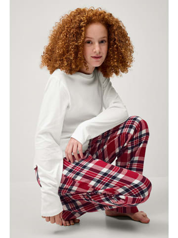 ellos Pyjama "Anna" in Weiß/ Rot